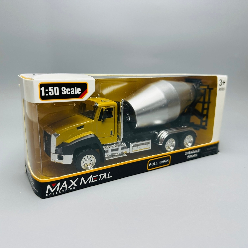Mô Hình Xe trộn bê tông tỉ lệ 1:50 Hợp kim có thể mở cửa - bánh sau chạy cót - Dài 18cm - rộng 5cm - cao 8cm - nặng : 200gram - FULL BOX : box màu SKU : oto113 n3-k10-t3-s3