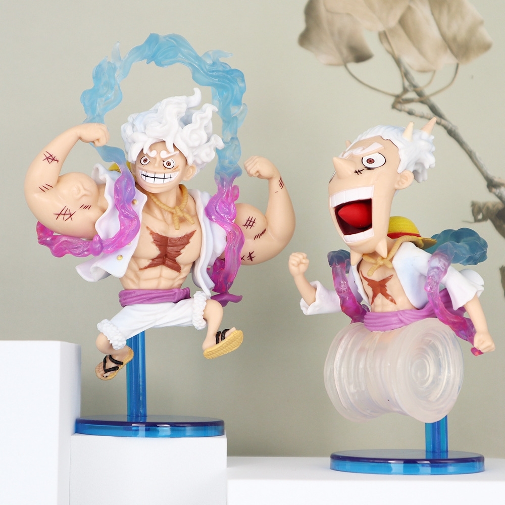 Mô hình OnePiece Bộ 5 Luffy gear 5 trạng thái Nika - Cao 12cm - nặng 400gram - Phụ kiện : Đế - Figure One Piece - Bọc Túi - Hộp Màu - N3-K42-T3-S2