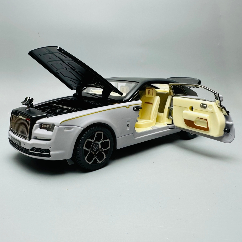 Mô Hình Xe rolls royce sữa mui đen 1:22 Hợp kim có thể mở cửa - bánh sau chạy cót - Có tiếng - đèn pha sáng - Dài 21cm - rộng 8cm - cao 6cm - nặng ~ 800gram - FULL BOX : box màu SKU : oto133 N3-k7-t2-s2