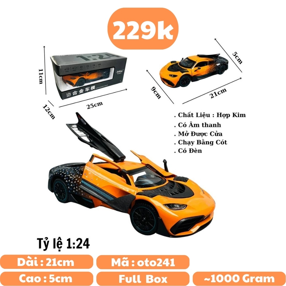 Mô Hình Xe Mercedes AMG ONE cam 1 :24 Hợp kim - Có tiếng - đèn pha sáng - Dài 21cm - rộng 9cm - cao 5cm - nặng ~ 1000gram - FULL BOX : box màu SKU : oto241 n3-k6-t2-s3