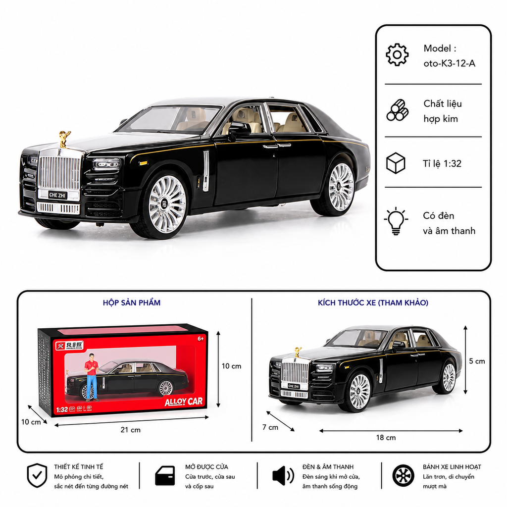 Xe hợp kim 1:32 - SKU : oto-K3-12-A - ( Vat : 002-810 !!! )