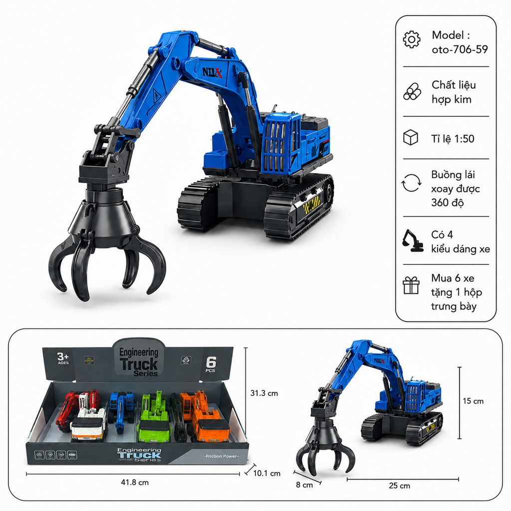 Mô Hình Các Loại xe xây dựng - SKU : oto-706-59 - ( Vat : 003-01-35 !!! )
