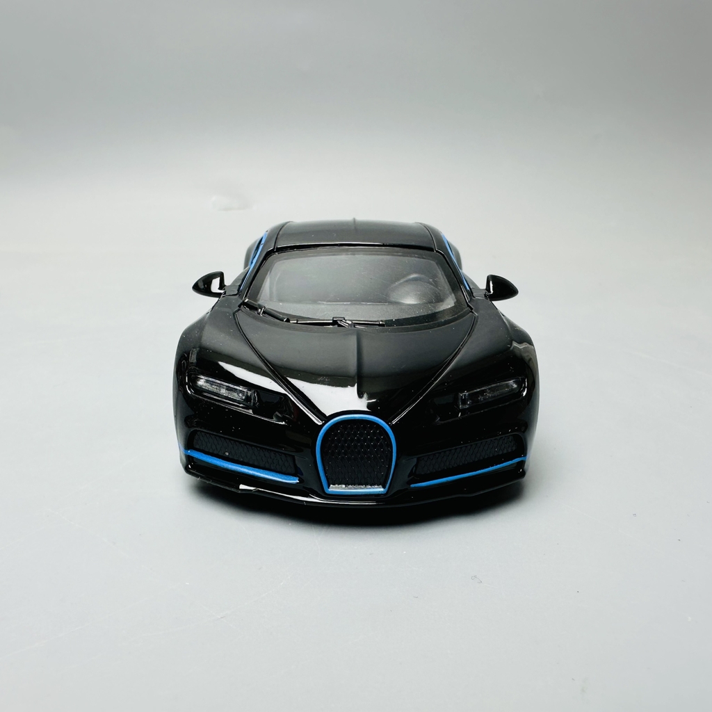 Mô Hình xe Bugati đen viền xanh tỉ lệ 1:32 Hợp kim có thể mở cửa - bánh sau chạy cót - Dài 12.5cm - rộng 6cm - cao 3cm nặng : 200gram - FULL BOX : box màu SKU : oto207 N3-K10-T3-S2
