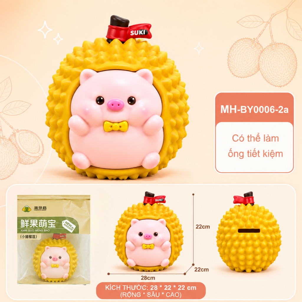 Mô Hình Các Con Vật Cosplay Trái Cây Sầu Riêng Size Nhỡ KT: 28*22*22cm   - SKU : MH-BY0006-2 ( VAT : MH004 )