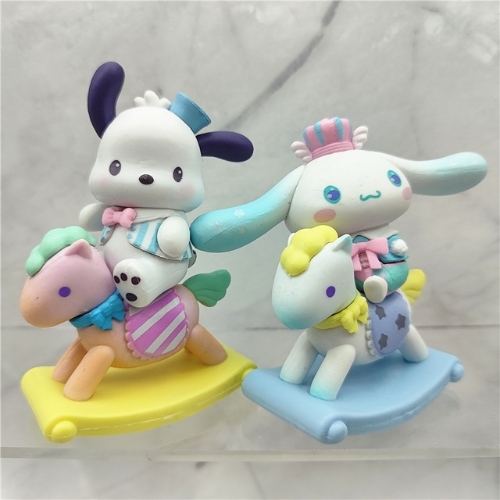 ( Giá 1 con - Bộ 6 con - Đặt Số Lượng 6 ) - Mô hình kuromi bộ 6 kuromi cưỡi ngựa blind box - cao 9.5cm - Nặng 500gram - Bọc Túi - Hộp Màu - (VAT : G873-78)- K23-T3-S9