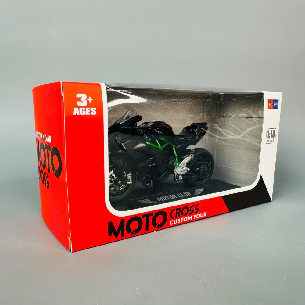 Mô Hình xe máy Đen lé xanh 1:18 Hợp kim - Dài 11cm - rộng 4cm - cao 6.5cm - nặng ~ 300gram - FULL BOX : box màu SKU : oto424 - K70-T2-S10