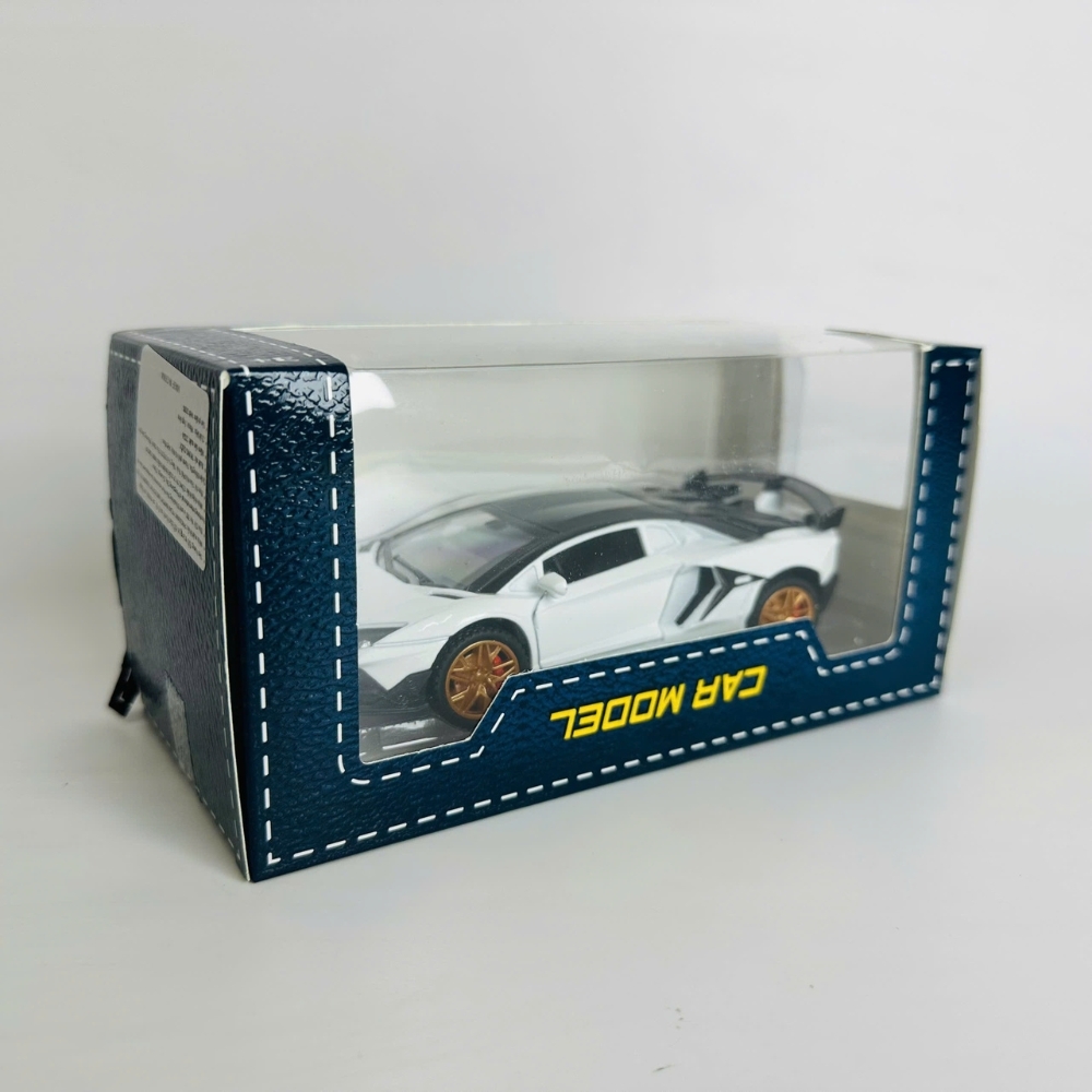 Mô Hình xe Lambogini trắng 1:32 Hợp kim có thể mở cửa - bánh sau chạy cót - Dài 15cm - cao 4cm - nặng 500gram - Figure Oto - FULL BOX : box màu - SKU : oto414 n3-k1-t2-s2