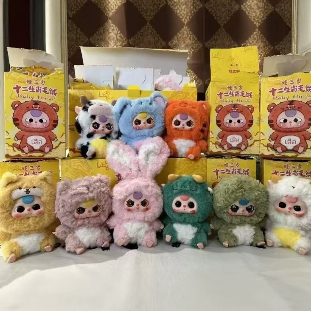 Hàng xưởng sản xuất - Baby Three 12 Con Giáp Baby Three Zodiac blind box ngẫu nhiên - cao ~ 16cm - Nặng 500gram - Túi Mù - Hộp Màu