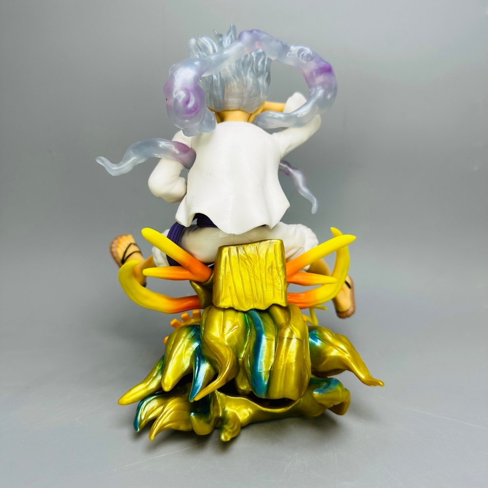 Mô Hình OnePiece Luffy gear 5 áo trắng ngồi cười cưỡi đầu rồng siêu đẹp Cao 20cm - Nặng 500gram , Figure OnePiece - No box - N4-K6