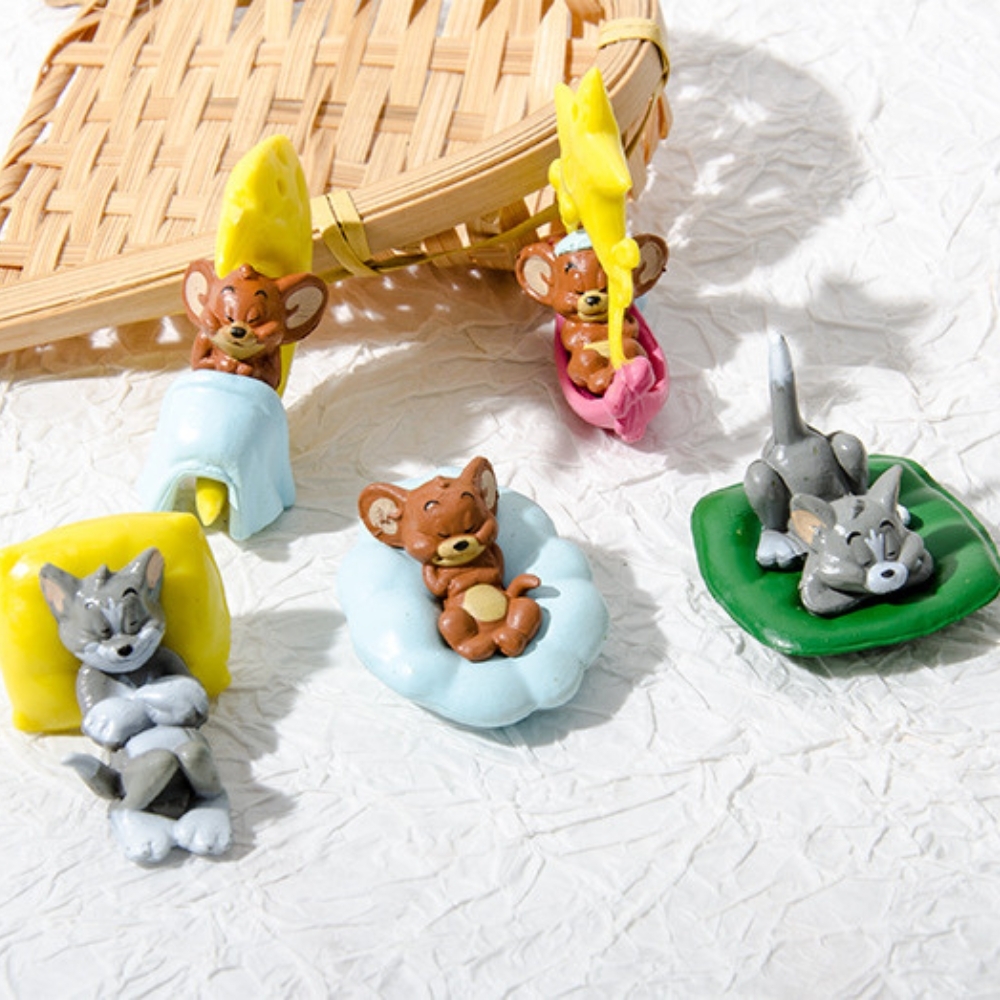 Bộ 5 nhân vật hoạt hình Tom và Jerry - Cao : 3 - 5cm - Nặng : 100gram - Figure Tom and Jerry - No Box - Bọc Túi OPP - K23-T3-S4