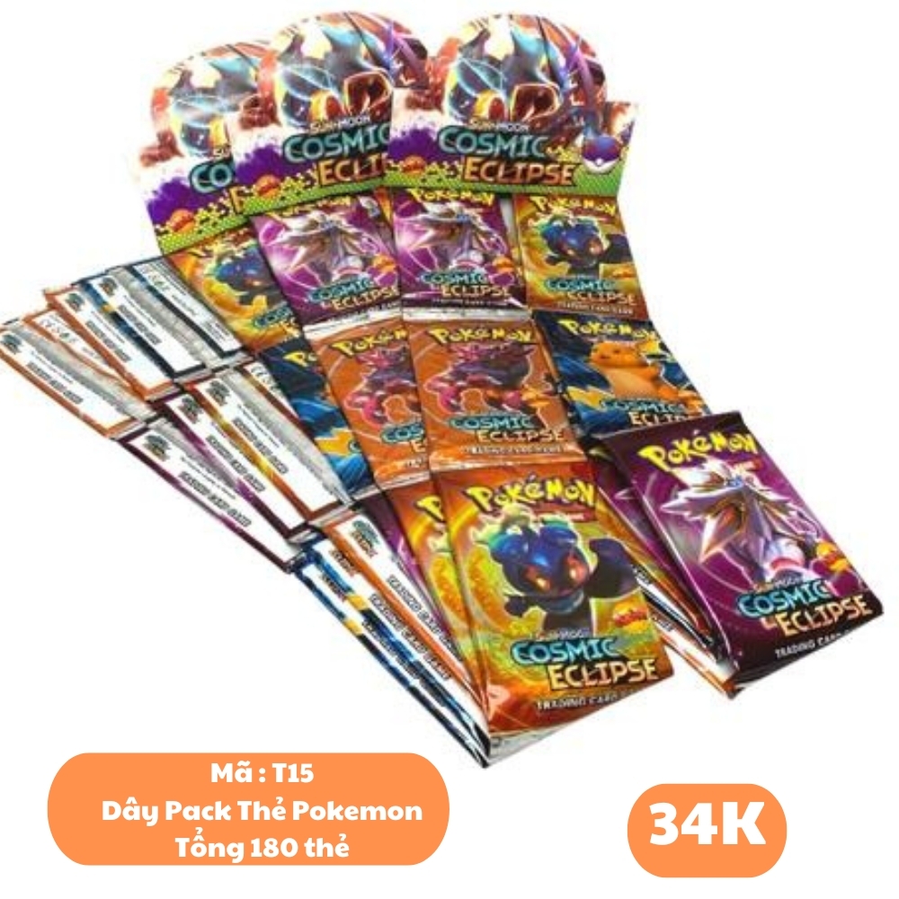 Dây Pack Thẻ Pokemon - 1 túi có 3 dây - 1 dây có 12 pack - 1 pack có 5 thẻ n3-k32-t3-s1