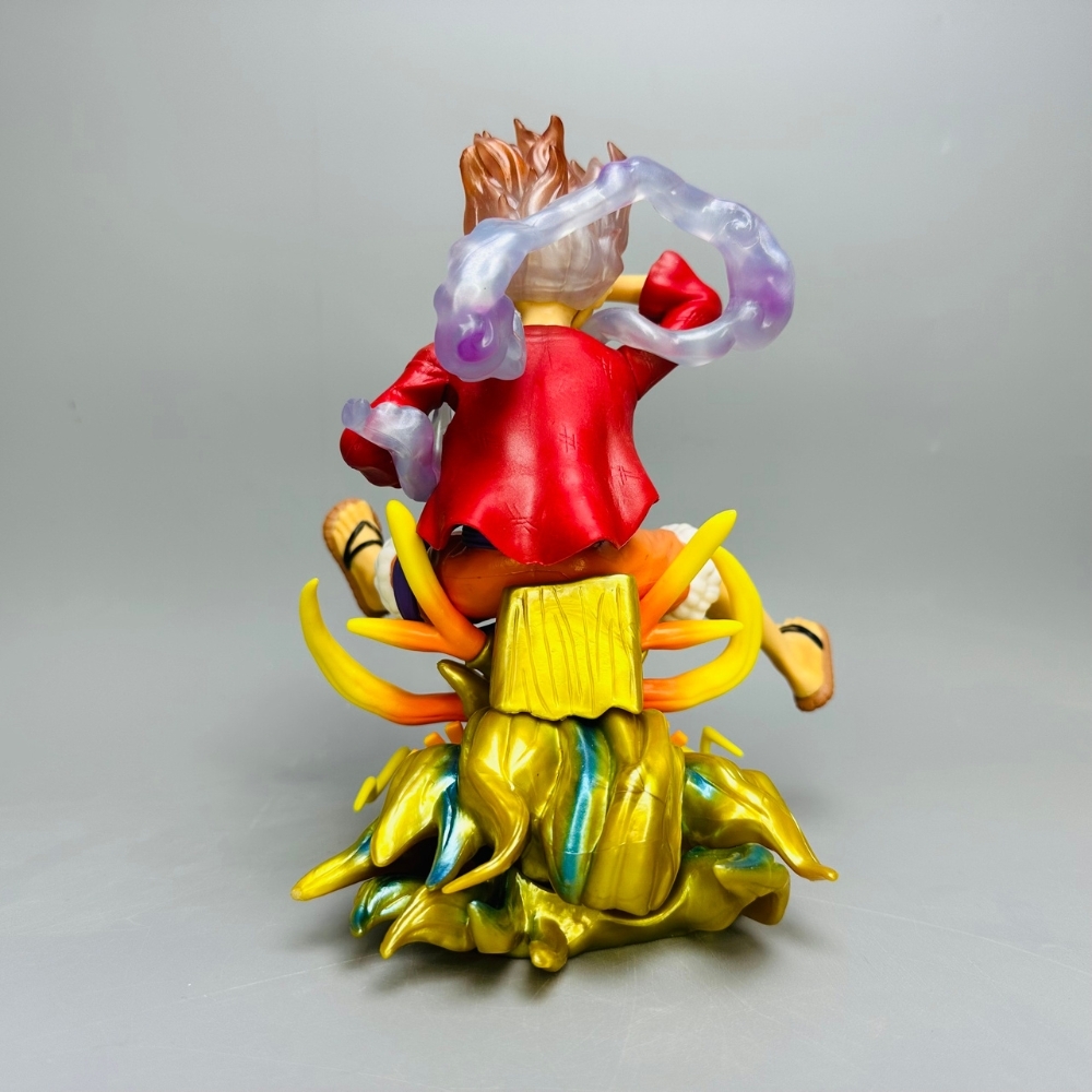Mô Hình OnePiece Luffy gear 5 áo đỏ ngồi cười cưỡi đầu rồng siêu đẹp Cao 20cm - Nặng 500gram , Figure OnePiece - No box - N4-K5
