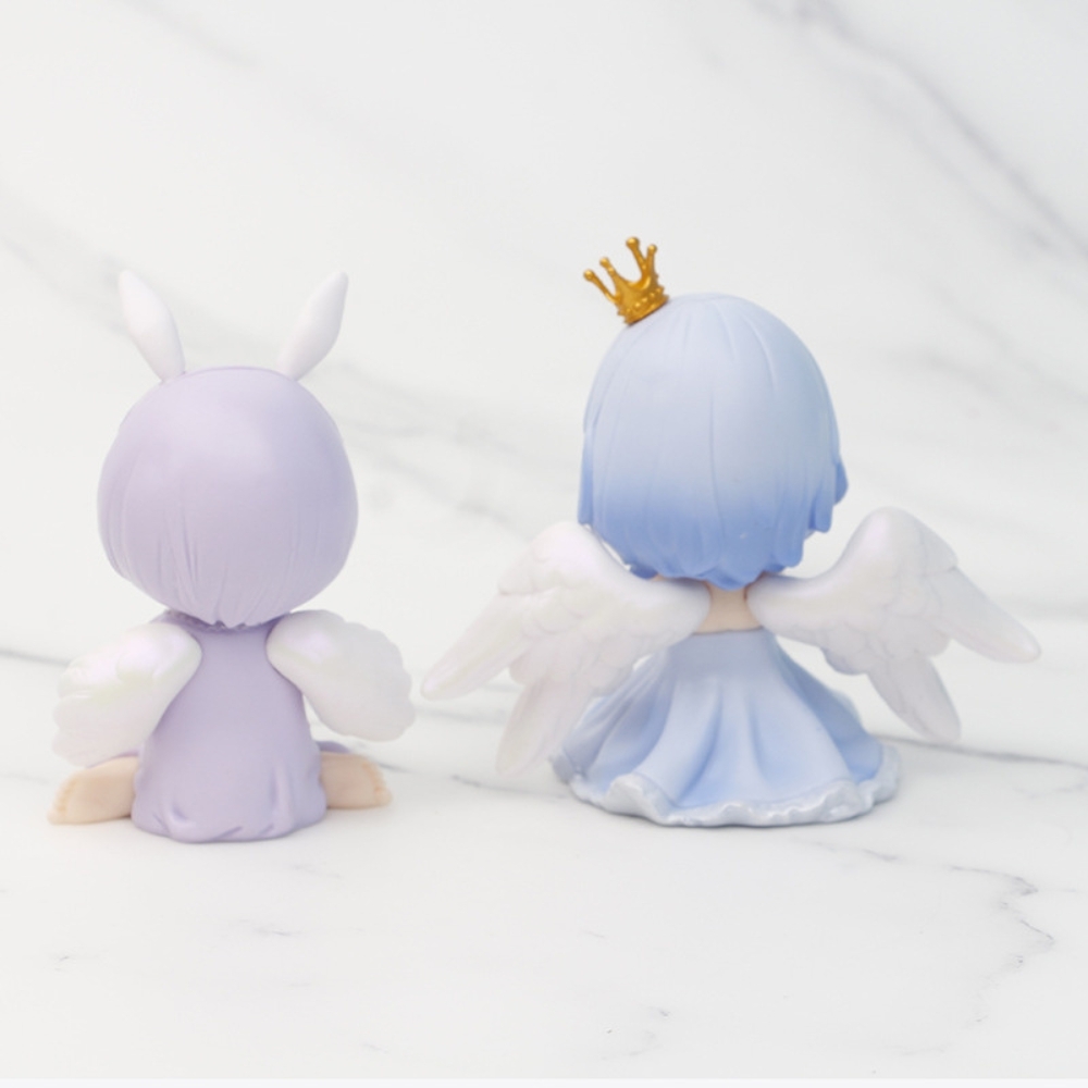 Mô Hình búp bê bộ 4 Thiên Thần Michelle vương miện có cánh - Cao 9cm - nặng 270gram - Figure  Búp Bê Công Chúa - No box - N3-K35-T2-S2
