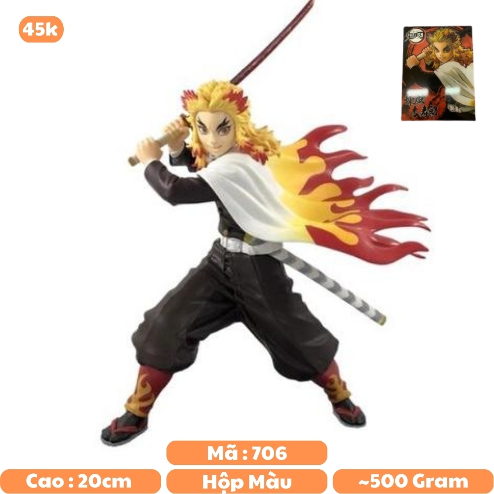 Mô hình đồ chơi - Viêm Trụ Rengoku Kyoujurou chiến đấu Cao 20cm - Kimetsu No Yaiba - - Có Hộp Đẹp - N4-K9-BL3-N1-K6-T3-S3