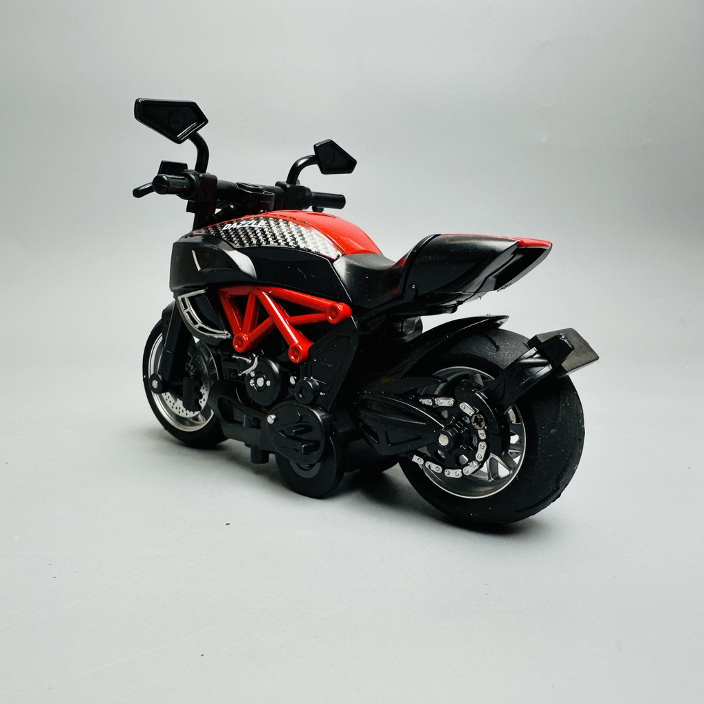 Mô Hình Xe máy DUCATI Diavel đen viền đỏ 1:14 Hợp kim - Có tiếng - đèn pha sáng - Dài 12cm - rộng 7.2cm - cao 7.5cm - nặng ~ 300gram - FULL BOX : box màu SKU : oto238 - N3-K5-T2-S4