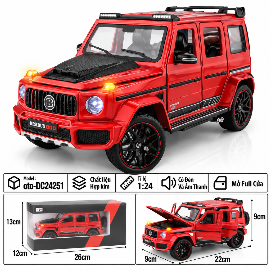Xe thể thao tỉ lệ 1:24 - chất liệu bằng hợp kim - Có đèn và âm thanh Tính năng mở full cửa - SKU : oto-DC24251 ( VAT : 103-01-200 )