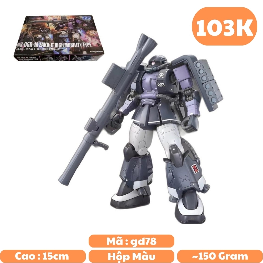 Mô Hình gundam Lắp Ráp HG 1/144 GTO 003 MS-06R-1A Zaku II Fighter High Mobility Type Cao 17cm - nặng 150gram - Figure Gundam - Có hộp màu SKU : XD003 - K28-T4-S7