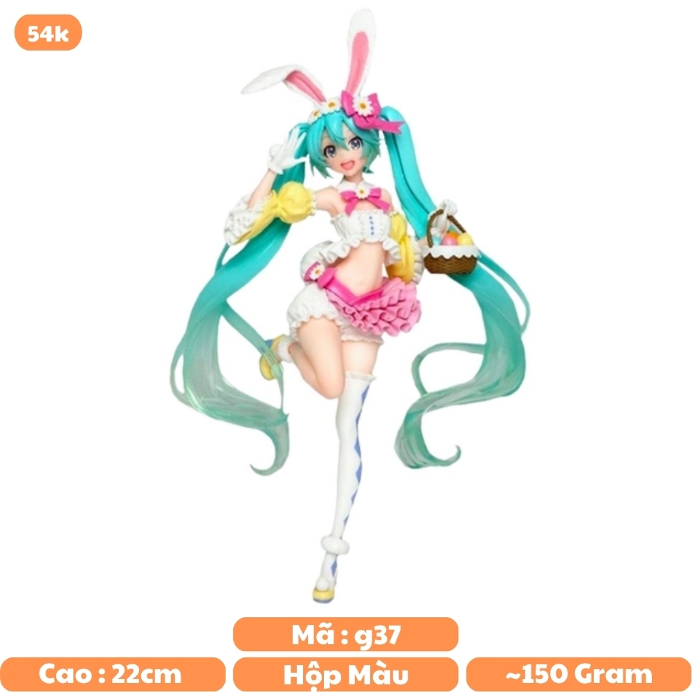 Mô Hình Hatsune Miku Thỏ ngọc - Cao 22cm - nặng 130gram - Figure Miku - Có Hộp màu K10-T2-S5