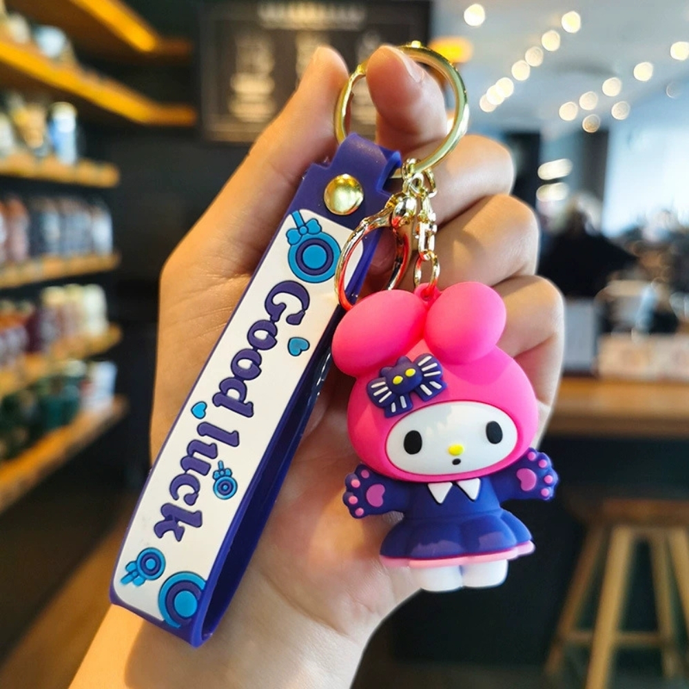 Móc khóa kuromi hồng - dây dài 11cm mô hình cao 6cm - nặng : 50gram - SKU: moc226 - (Vat: MK001) -  K77-T6-S1