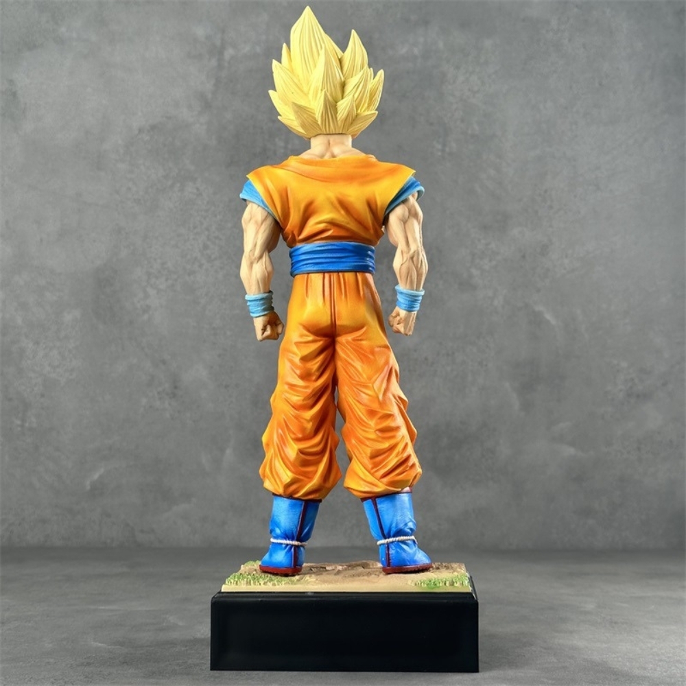 Mô Hình Songoku dáng đứng có base đẹp - 2 đầu thay thế - Cao 34cm - Nặng 700gram - Hộp Bìa carton - Figure anime Dragon ball