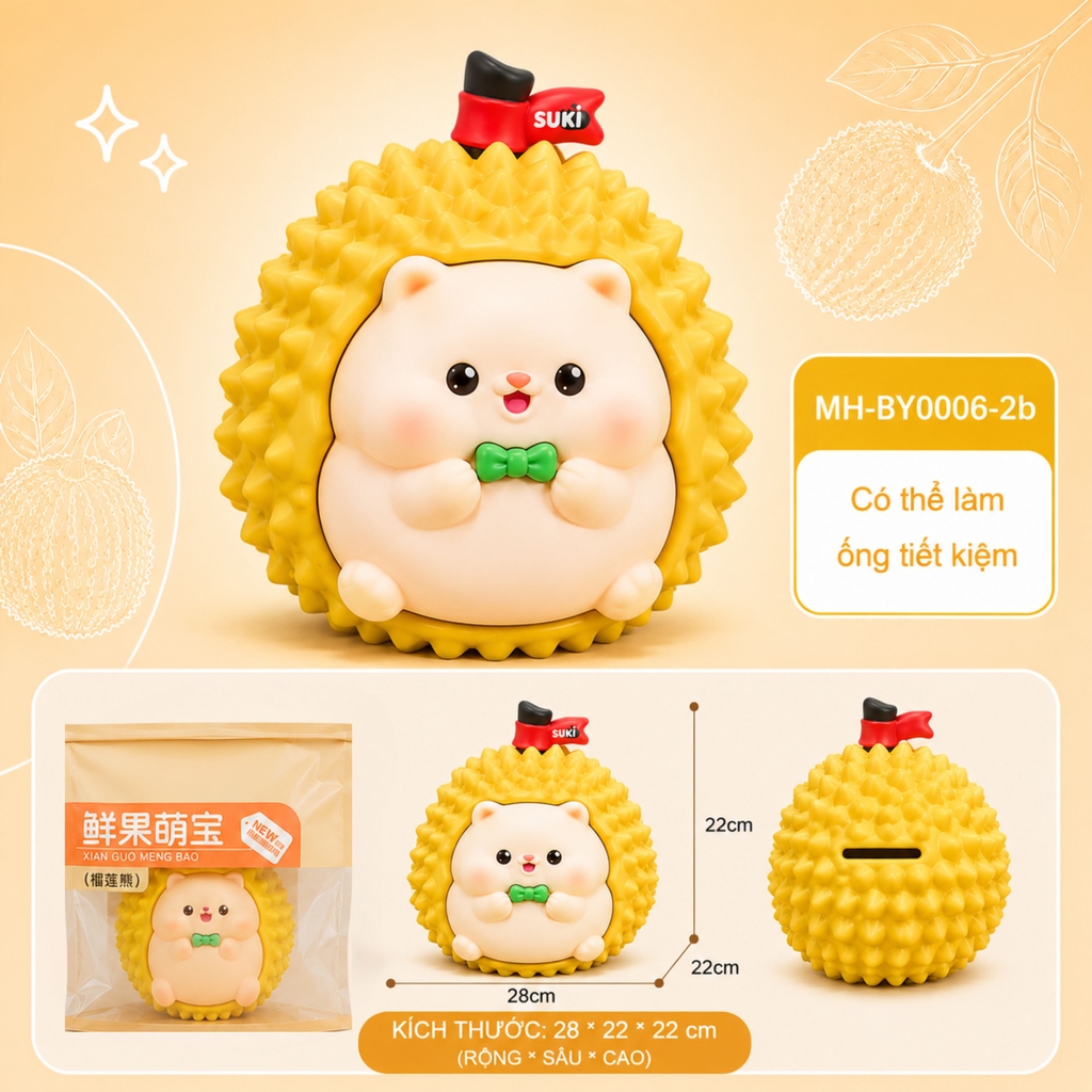 Mô Hình Các Con Vật Cosplay Trái Cây Sầu Riêng Size Nhỡ KT: 28*22*22cm   - SKU : MH-BY0006-2 ( VAT : MH004 )