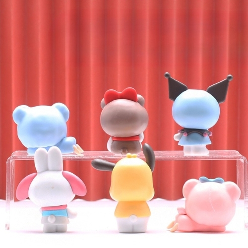 bộ 6 kuromi áo mưa siêu dễ thương , blind box - Cao 5-8cm - Nặng 363gram - Bọc túi - Hộp Màu - K31-T1-S8