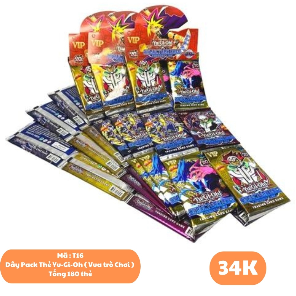 Dây Pack Thẻ Yu-Gi-Oh ( Vua trò Chơi ) - 1 túi có 3 dây - 1 dây có 12 pack - 1 pack có 5 thẻ - K31-T1-S2