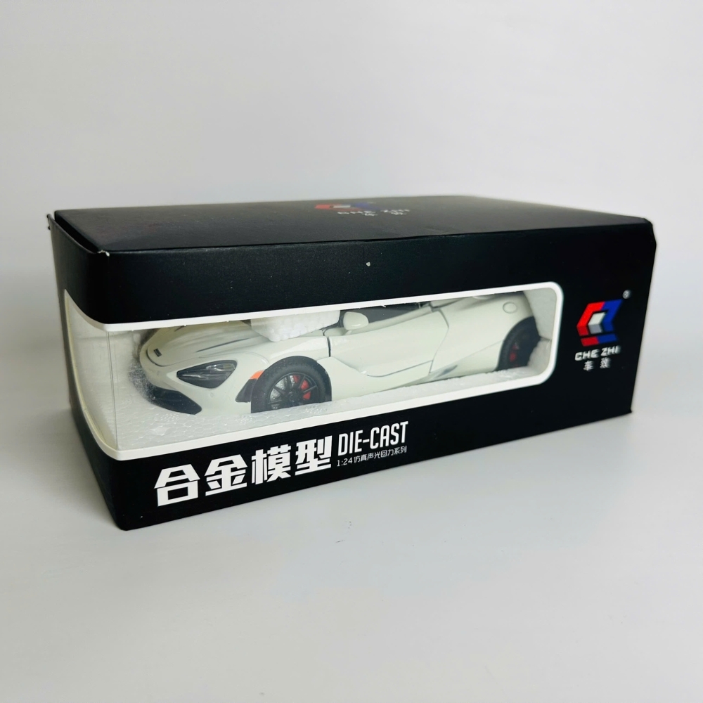 Mô Hình Xe Mclaren trắng 1.24 Hợp kim có thể mở cửa - bánh sau chạy cót - Có tiếng - đèn pha sáng - Dài 20.5cm - rộng 10cm - cao 6cm - nặng ~ 1000gram - FULL BOX : box màu SKU : oto169 - N3-K6-T1-S3