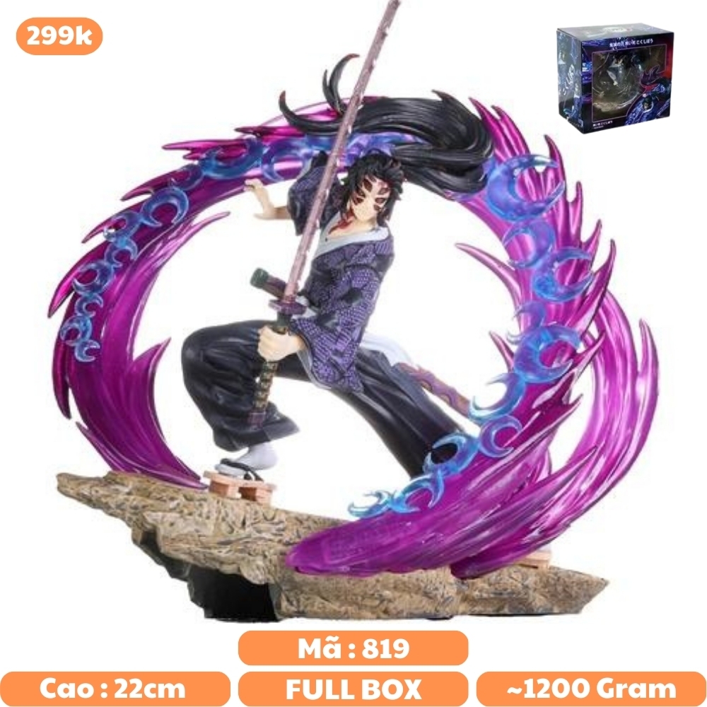 Hàng Loại 1 - Mô Hình Thượng Nhất Kokushibou chiến đấu siêu ngầu - có led - cao 22cm - Full box - Kimetsu No Yaiba - Có Hộp Màu N1-K37-T3-S2