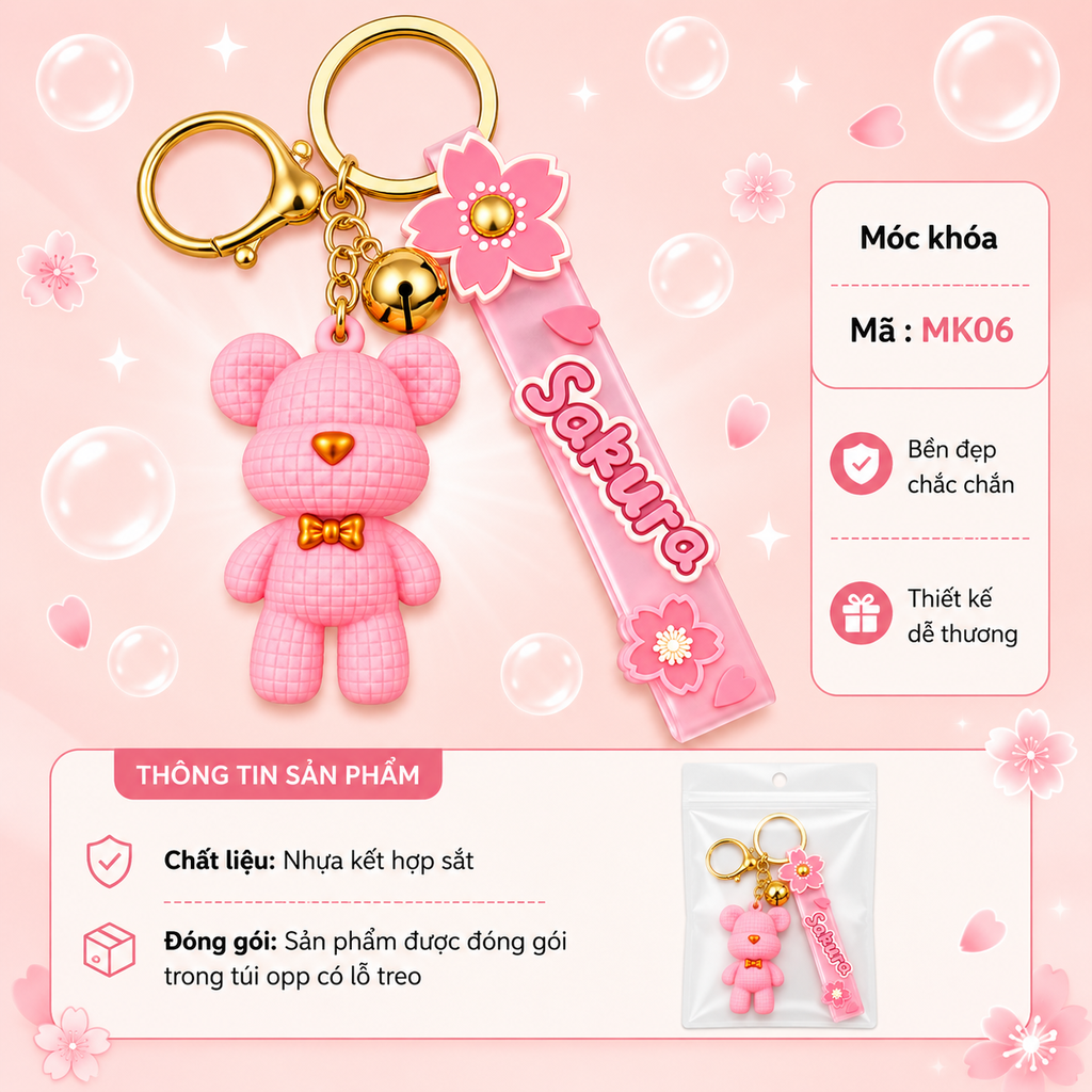 Móc khóa gấu bear - SKU : mk06 - (VAT: MK001-5)