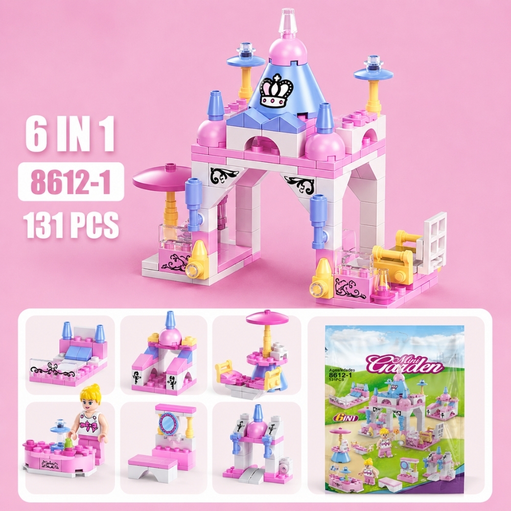 Bộ Lắp Ghép Trò Chơi Vòng Đu Quay Ngựa Mini 6in1. SKU: LG-8612-8  - ( Vat : H781 !!! ) - K85-T3-S8 - K11-T1-S1