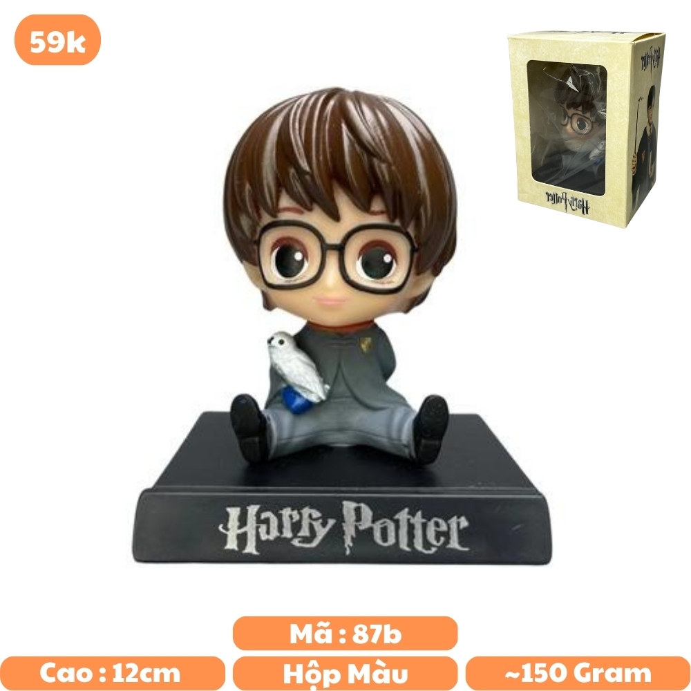 Mô Hình lắc đầu hary potter cầm cú mèo - Cao 12cm - nặng 150gram - Phụ kiện : đế + miếng dán - FULL BOX : box màu - N3-K28-T3-S3