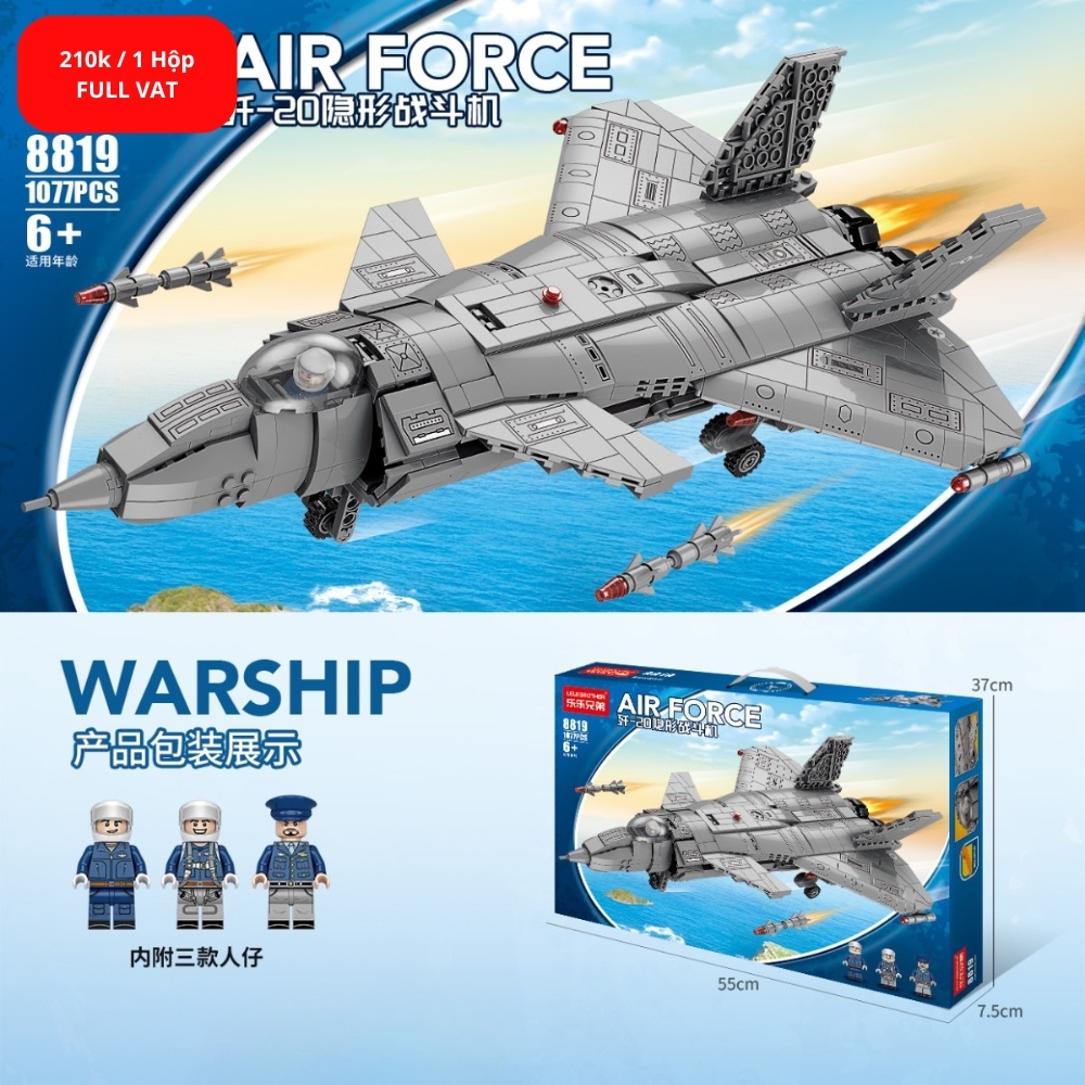 Đồ Chơi Lắp Ghép Lego Máy Bay Chiến Đấu Size Lớn - 1077 Hạt - Full Box - Sku : LG-8819 ( VAT 001-22-150 ) K121-T1-S9,S10