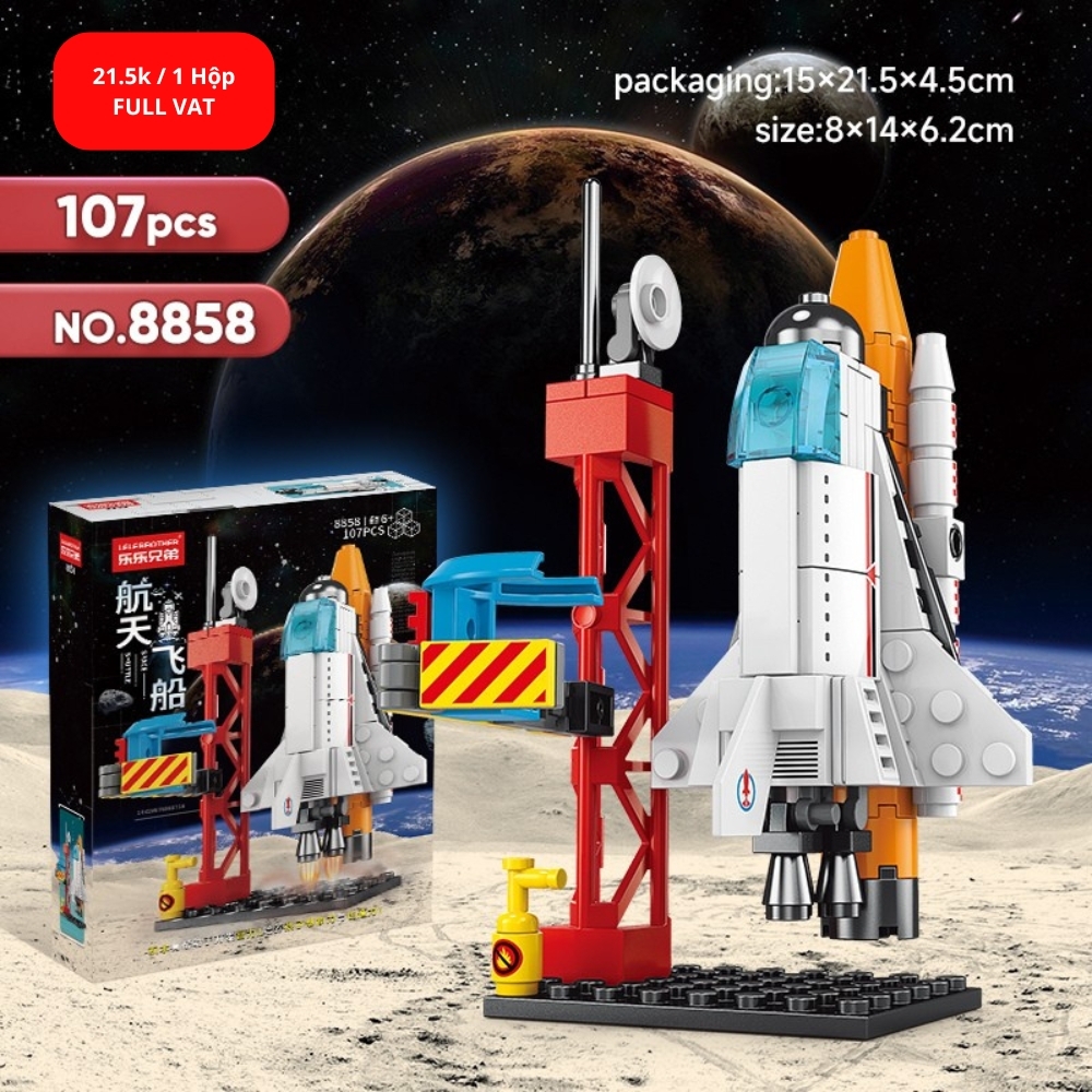 Bộ đồ chơi lắp ghép tàu vũ trụ 107pcs. SKU: LG-8858 ( VAT 001-25-11 ) K121-T1-S4