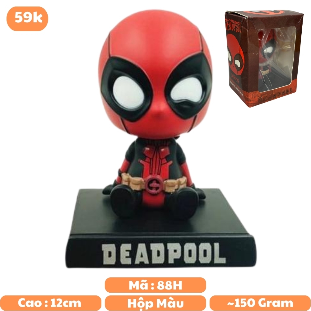 Mô Hình đồ chơi -  Deadpool Lắc Đầu - Marvel Comics - Bộ lắc đầu - Có Hộp Đẹp - N3-K24-T3-S2