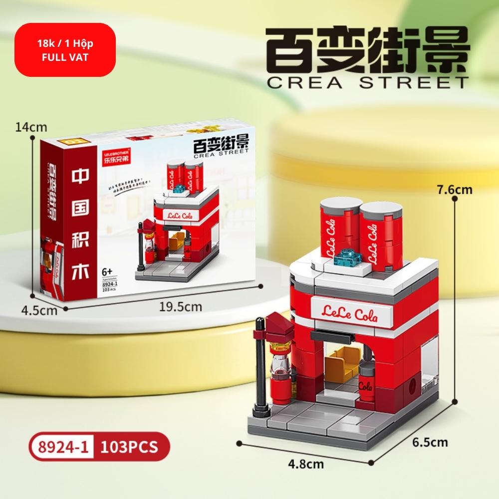 Bộ Đồ Chơi Lắp Ghép Mô Hình Cửa Hàng coca cola - 103pcs - Full Box - Sku : LG-8924-1 ( VAT 001-11-11) K120-T1-S1