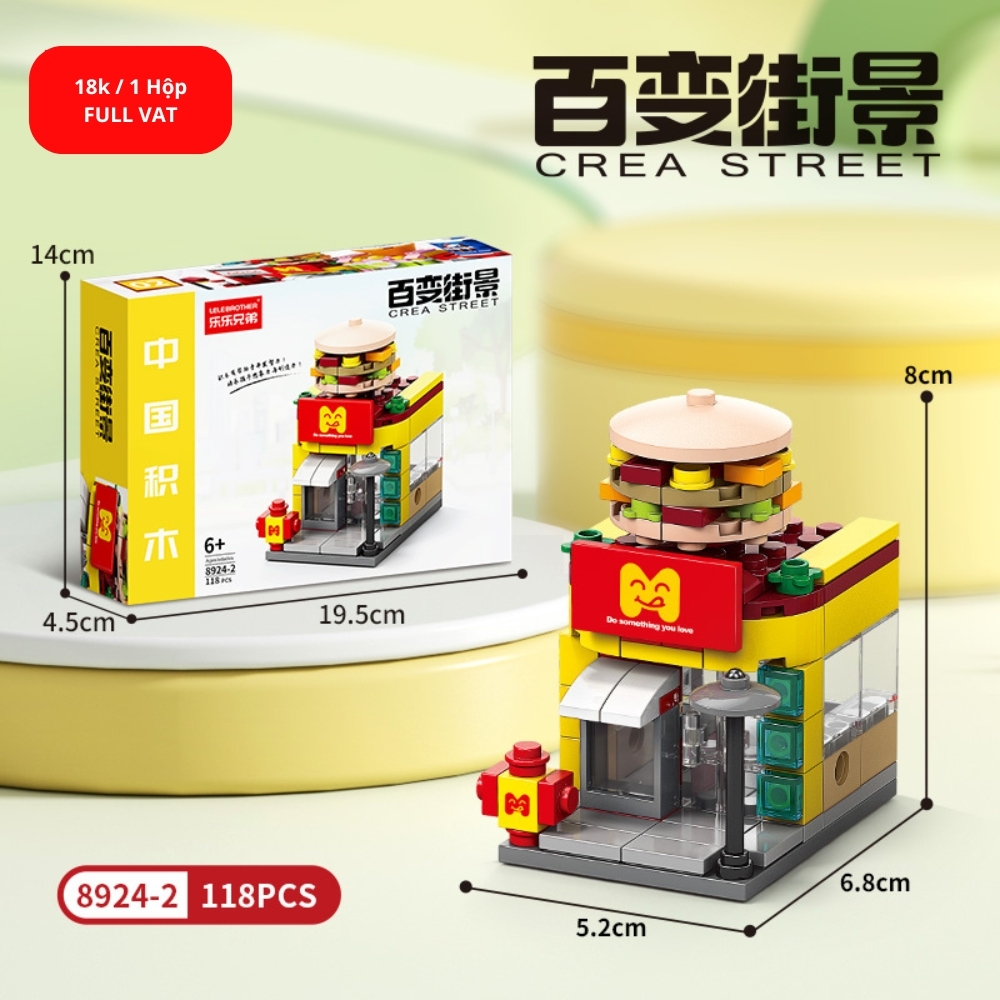 Bộ Đồ Chơi Lắp Ghép Mô Hình Cửa Hàng McDonald's - 118pcs - Full Box - Sku : LG-8924-2 ( VAT 001-11-11) K120-T1-S2