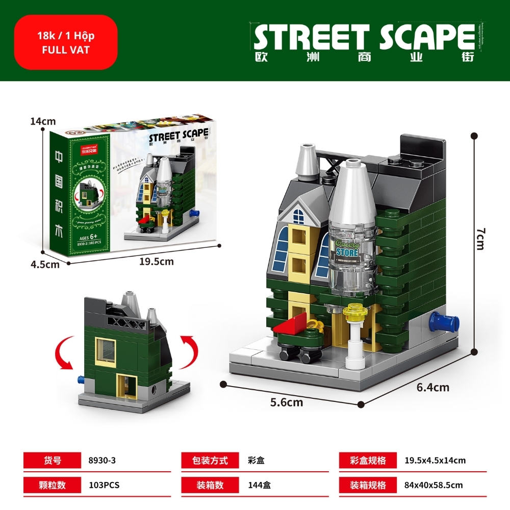 Bộ lắp ghép Nhà Kiến Trúc Châu Âu - 103 Mảnh Ghép. SKU: LG-8930-3 ( VAT 001-11-11 ) K123-T1-S3