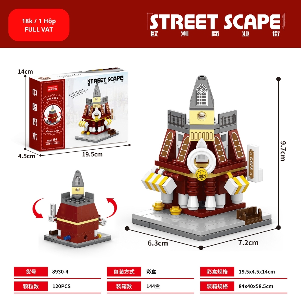 Bộ lắp ghép Nhà Kiến Trúc Châu Âu - 120 Mảnh Ghép. SKU: LG-8930-4 ( VAT 001-11-11 ) K123-T1-S4