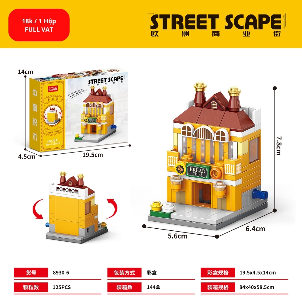 Bộ lắp ghép Nhà Kiến Trúc Châu Âu - 125 Mảnh Ghép. SKU: LG-8930-6 ( VAT 001-11-11 ) K123-T1-S6