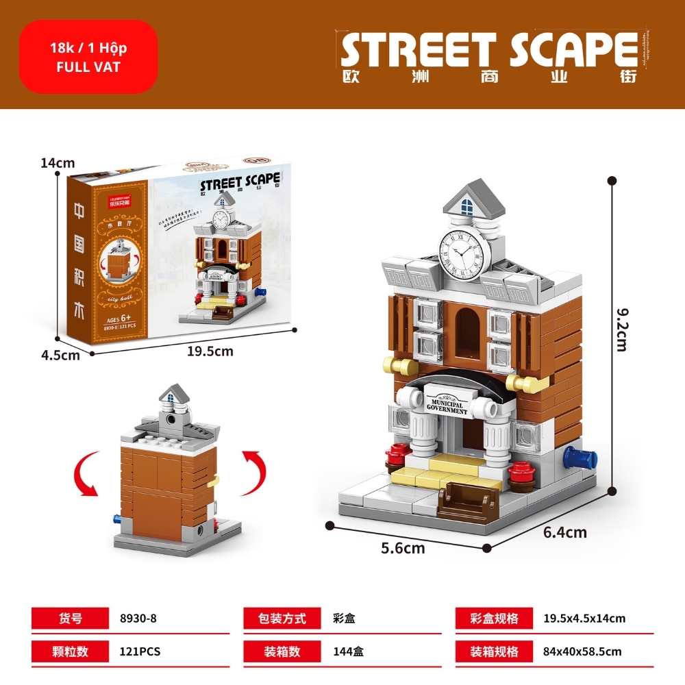 Bộ lắp ghép Nhà Kiến Trúc Châu Âu - 121 Mảnh Ghép. SKU: LG-8930-8 ( VAT 001-11-11 ) K123-T1-S8