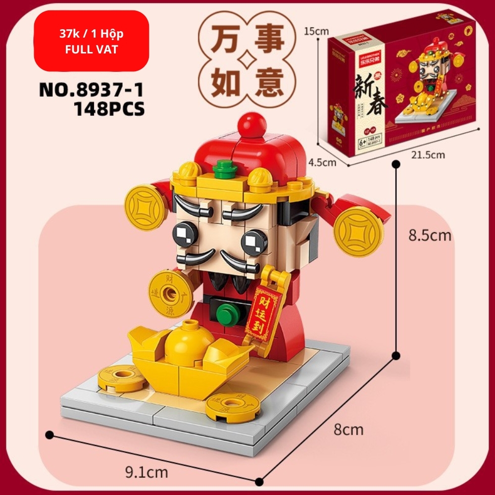 Bộ lắp ghép mô hình quan thần tài 148pcs. SKU: LG-8937-1 ( VAT 001-26-11 ) K122-T1-S7 K125-T1-S11