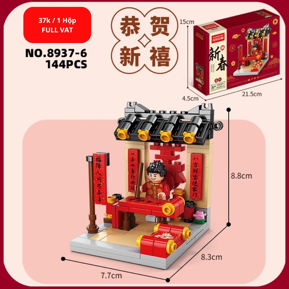 Bộ lắp ghép mô hình quầy thư pháp 144pcs. SKU:  LG-8937-6 ( VAT 001-26-11 ) K122-T1-S12