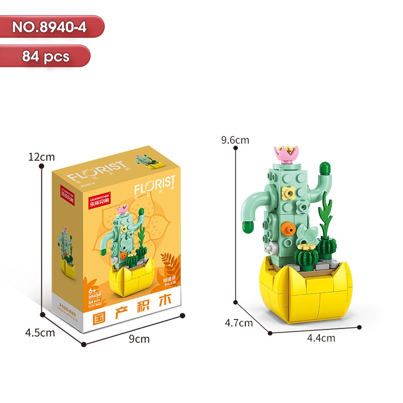 Bộ lắp ghép Hoa Xương Rồng - 84pcs. SKU: LG-8940-4 ( VAT 001-06-11 ) K130-T1-S4