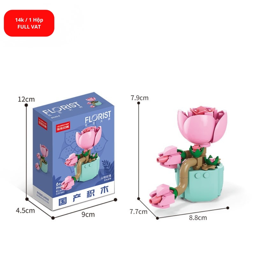 Bộ lắp ghép Hoa 91pcs. SKU: LG-8940-9 ( VAT 001-06-11 ) K130-T1-S9