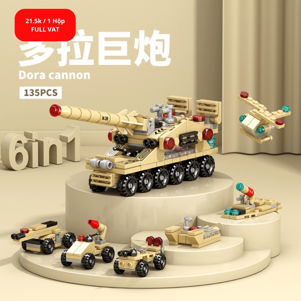Đồ Chơi Lắp Ghép Lego Xe Tăng (6 IN 1) - 135 hạt - Full Box - Sku : LG-8970-5 ( VAT 001-22-11 ) - K116-T1-S9 - K116-T3-S9