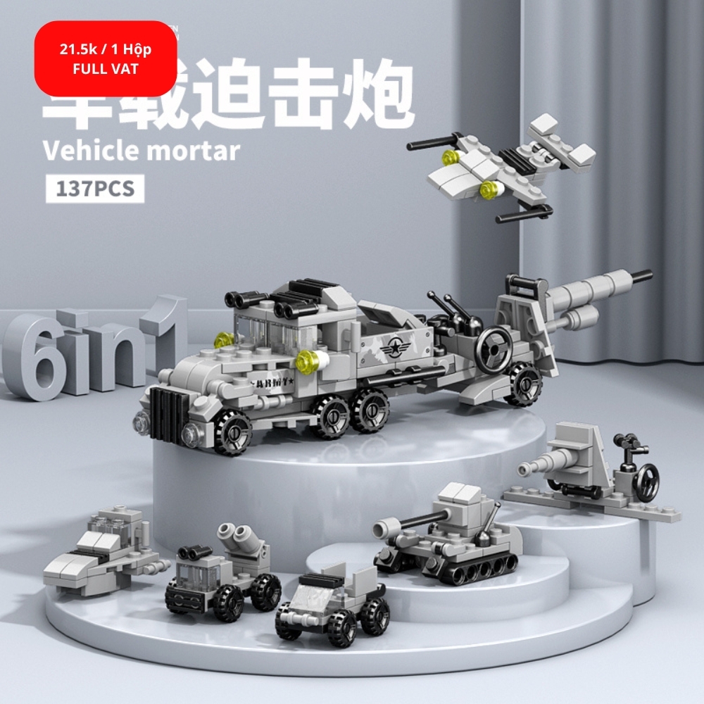 Đồ Chơi Lắp Ghép Lego Xe Tải Xám (6 IN 1) - 137 hạt - Full Box - Sku : LG-8970-6 ( VAT 001-22-11 ) K116-T1-S10 - K116-T3-S10