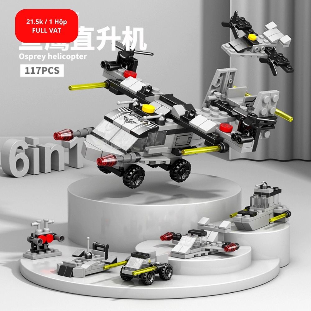 Đồ Chơi Lắp Ghép Lego Máy Bay Chiến Đấu (6 IN 1) - 117 hạt - Full Box - Sku : LG-8971-8 ( VAT 001-22-11 ) - K84-T2-S8 (T3-S8)