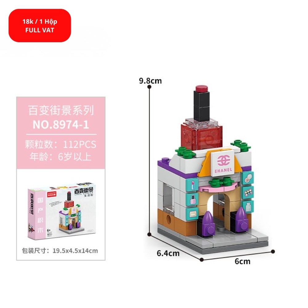 Đồ Chơi Lắp Ghép Lego Cửa hàng trang điểm - 108 hạt - Full Box - Sku : LG-8974-1 ( VAT 001-11-11 ) - K128-T1-S1