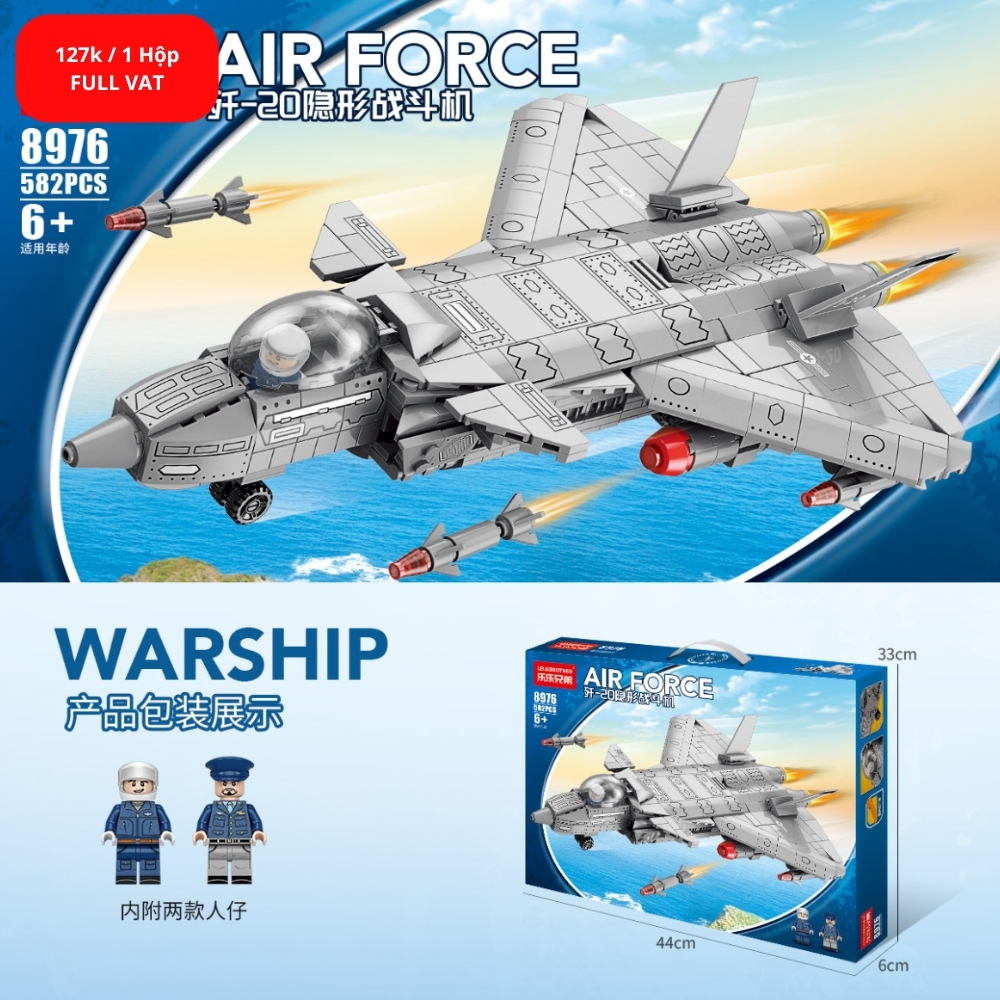 Đồ Chơi Lắp Ghép Lego Máy Bay Chiến Đấu - 582 Hạt - Full Box - Sku : LG-8876 ( VAT 001-22-50 ) - K124-T3-S1